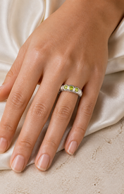 Model wearing Verena Gem Trio Ring