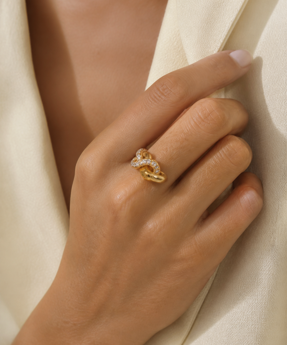 Model wearing Lumiere Pavé Ring