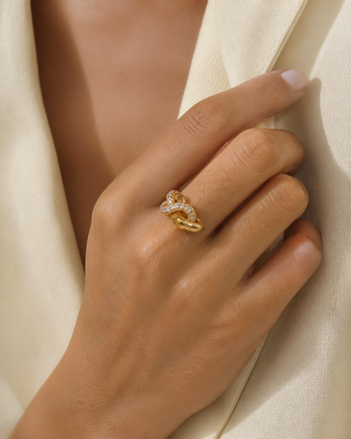 Model wearing Lumiere Pavé Ring
