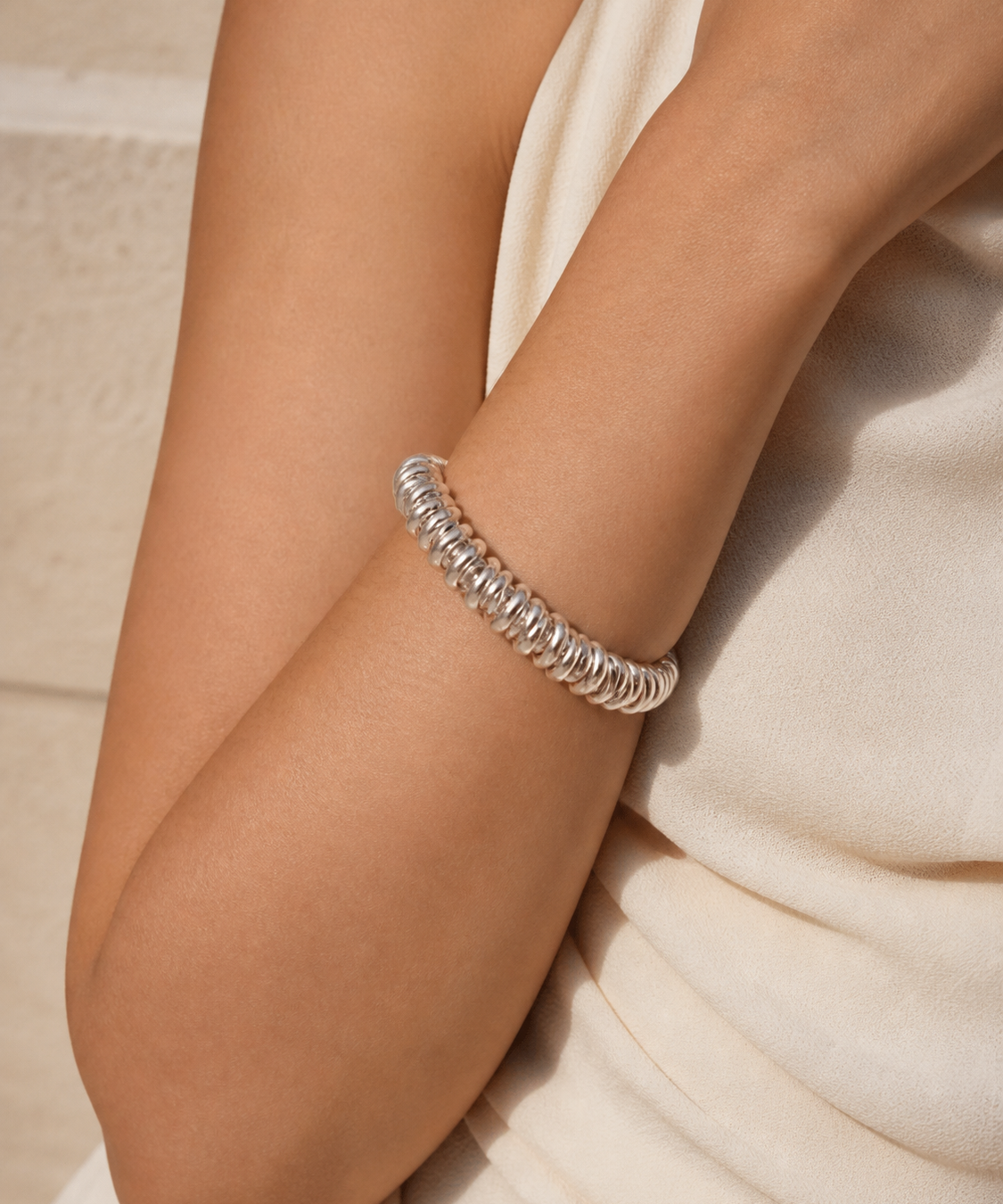 Model wearing Selene Beaded Bracelet