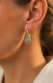 Model wearing Isola Mosaic Earrings