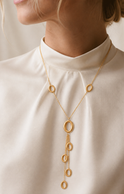Model wearing Ardea Geometric Necklace