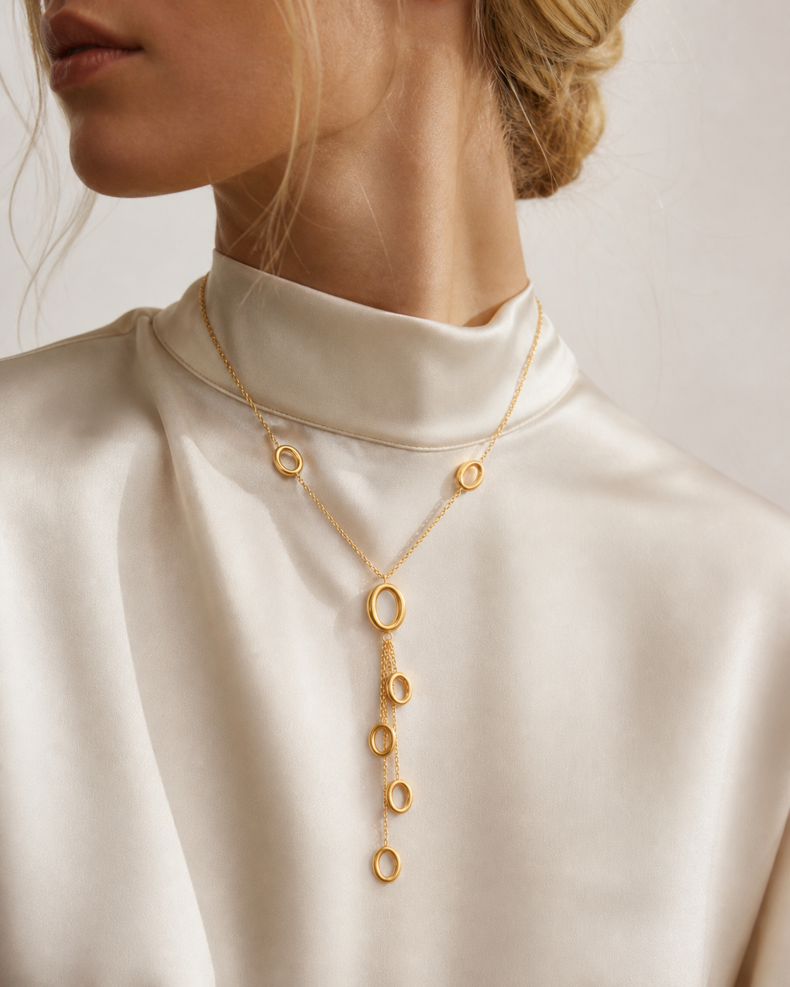 Ardea Geometric Necklace worn detail