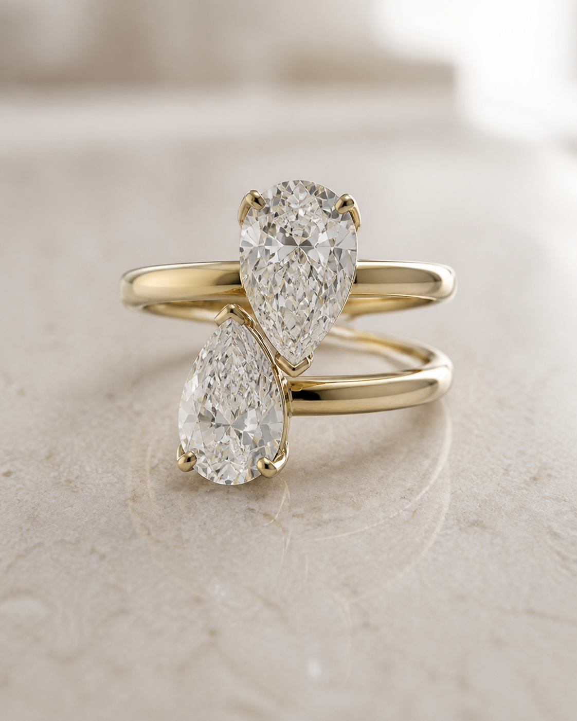 Lyra Duo Stone Ring detail view