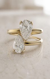 Lyra Duo Stone Ring detail view