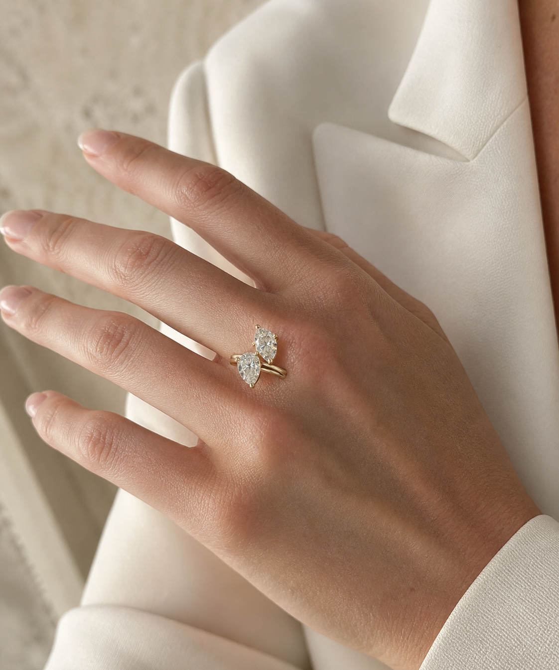 Model wearing Lyra Duo Stone Ring