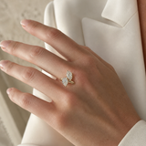 Model wearing Lyra Duo Stone Ring