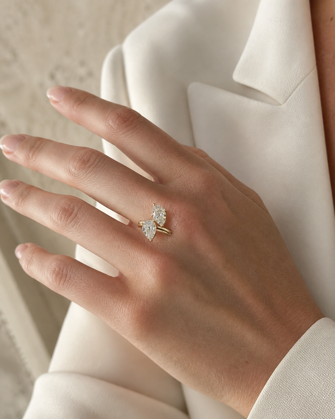 Model wearing Lyra Duo Stone Ring