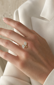 Model wearing Lyra Duo Stone Ring
