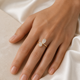 Lyra Duo Stone Ring worn detail