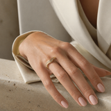 Model wearing Halo Open Ring