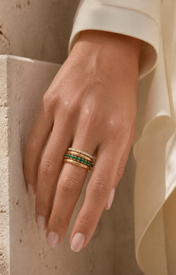 Model wearing Solara Sculpted Ring