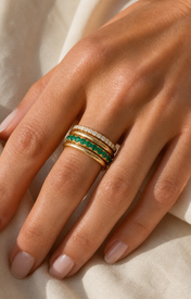 Solara Sculpted Ring worn detail