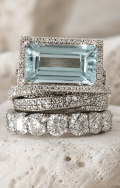 Nova Zircon Ring Stack detail view
