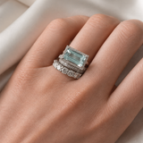 Nova Zircon Ring Stack worn detail