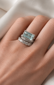 Nova Zircon Ring Stack worn detail