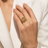 Model wearing Miro Geometric Ring