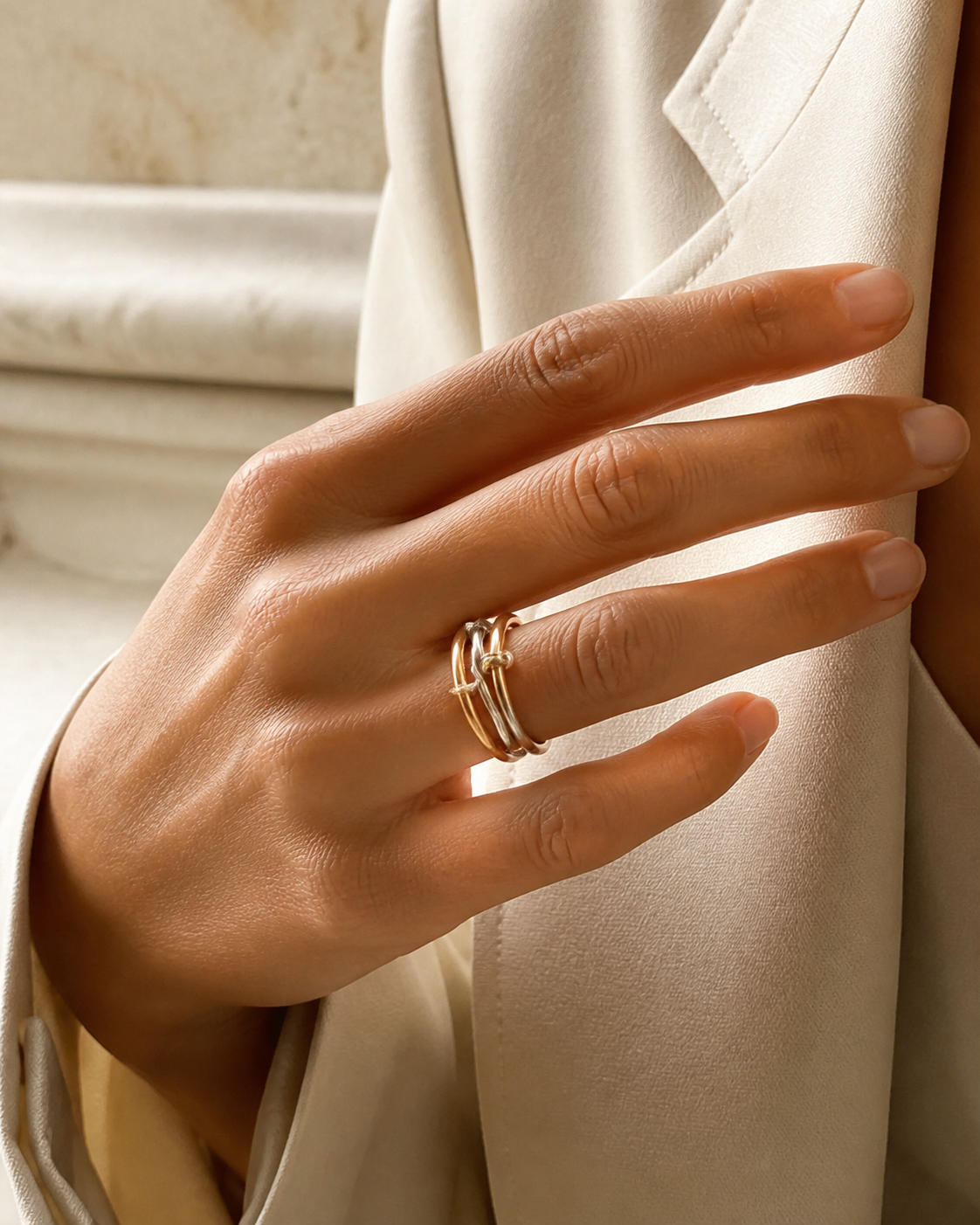 Model wearing Prisma Colour Ring