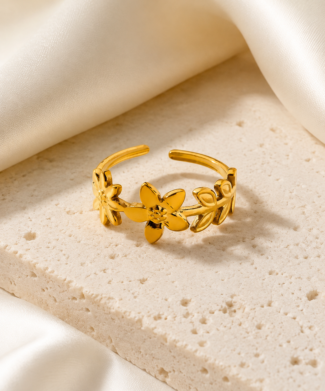 Elowen Gold-Plated Steel Ring jewelry product view