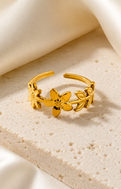 Elowen Gold-Plated Steel Ring jewelry product view