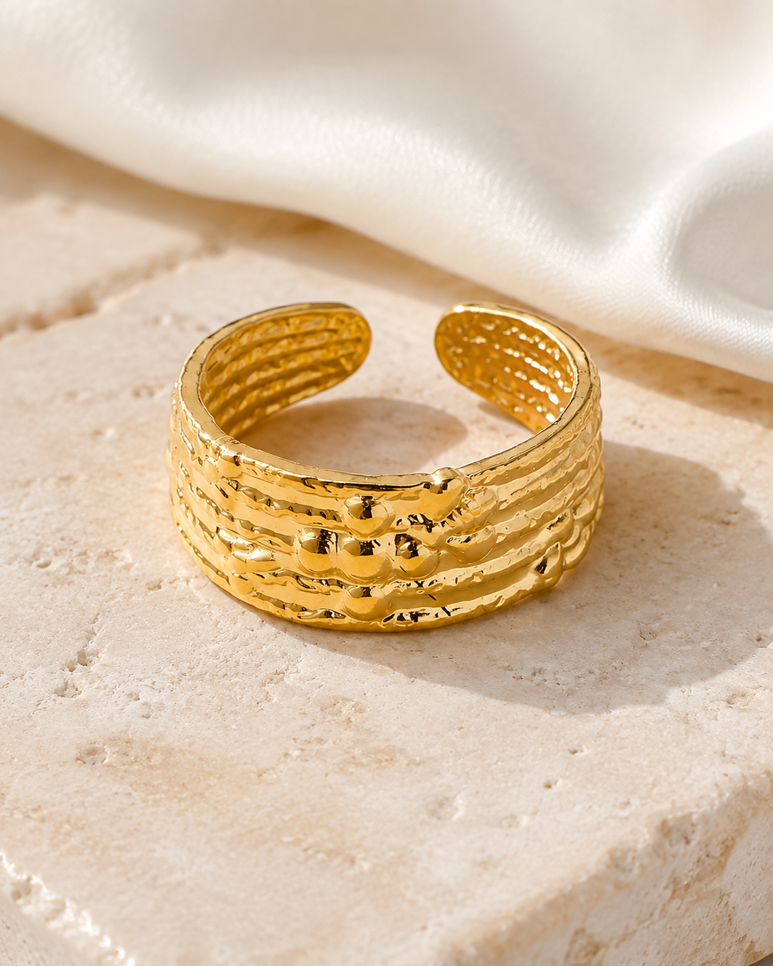 Selah Gold-Plated Steel Ring close detail