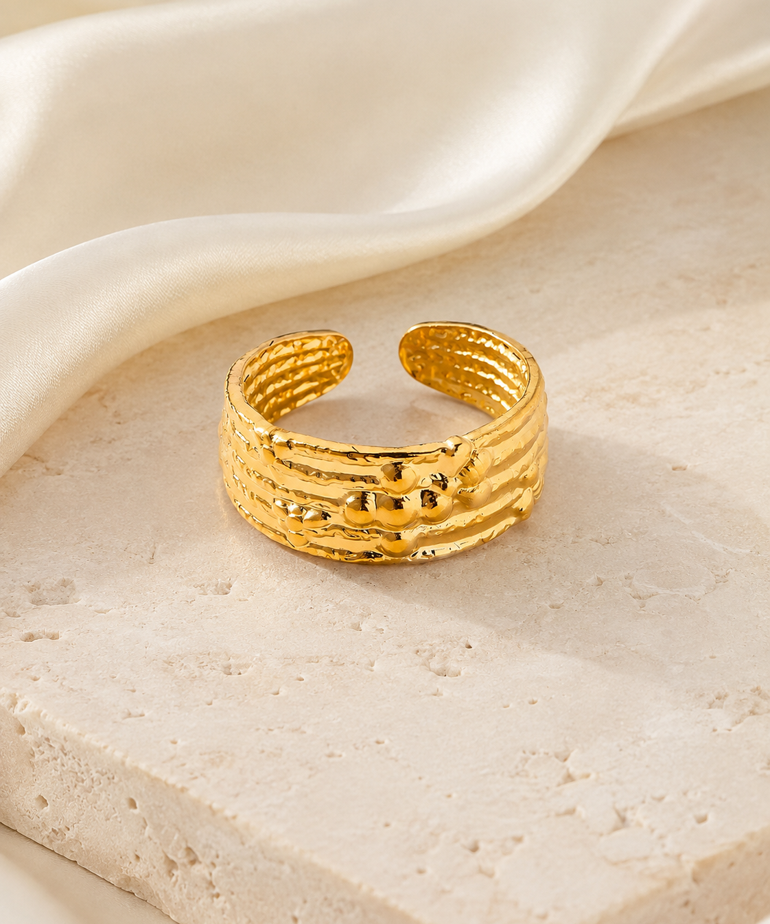 Selah Gold-Plated Steel Ring jewelry product view