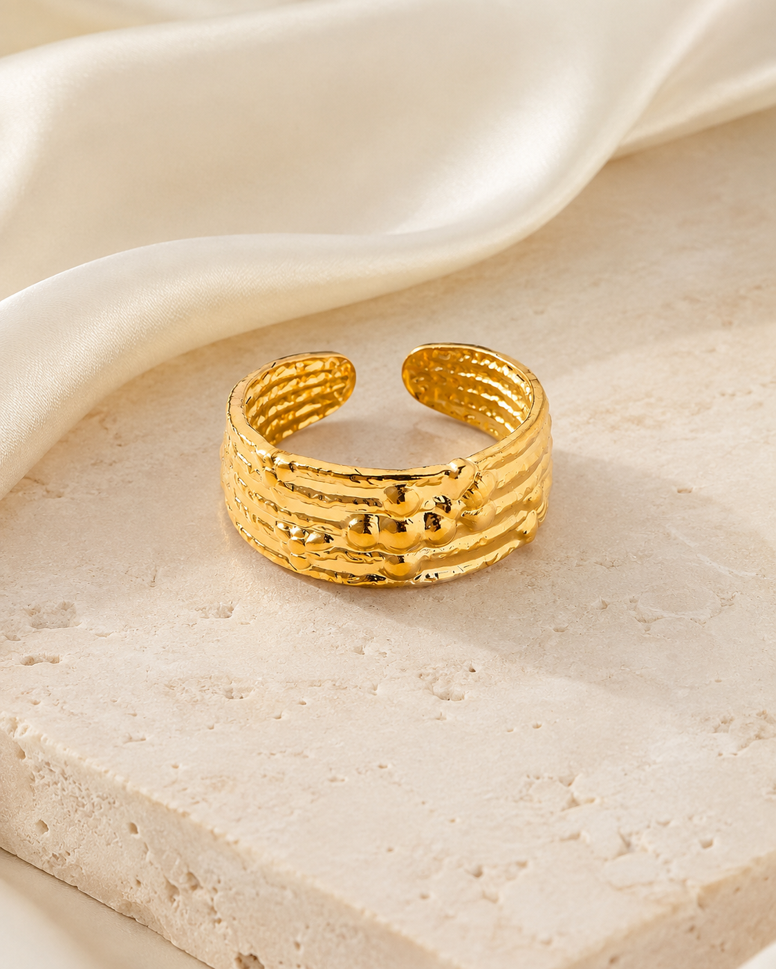 Selah Gold-Plated Steel Ring jewelry product view