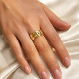 Model wearing Selah Gold-Plated Steel Ring