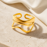Ophira Gold-Plated Steel Ring close detail
