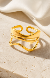 Ophira Gold-Plated Steel Ring close detail