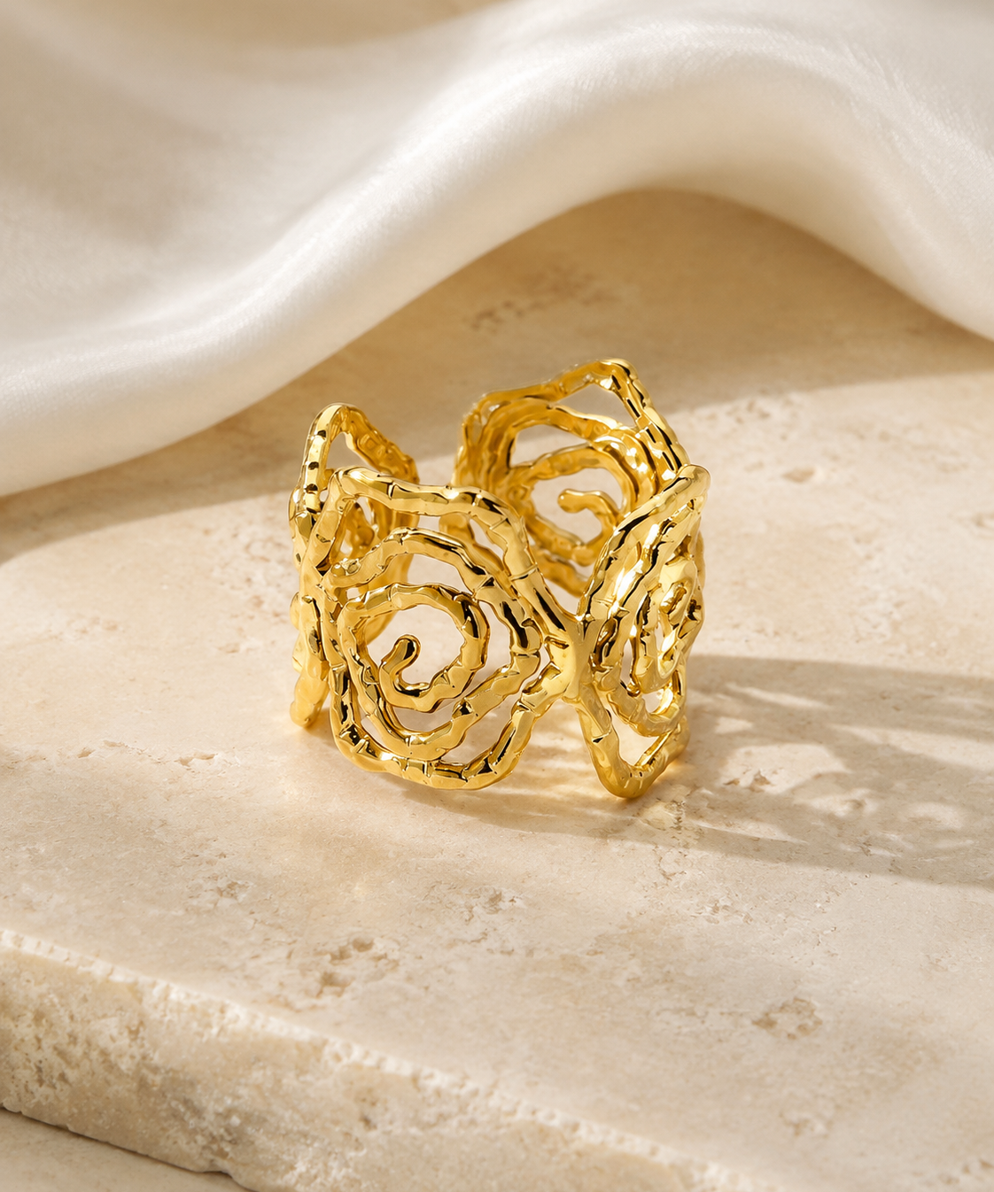 Rosalind Gold-Plated Steel Ring jewelry product view