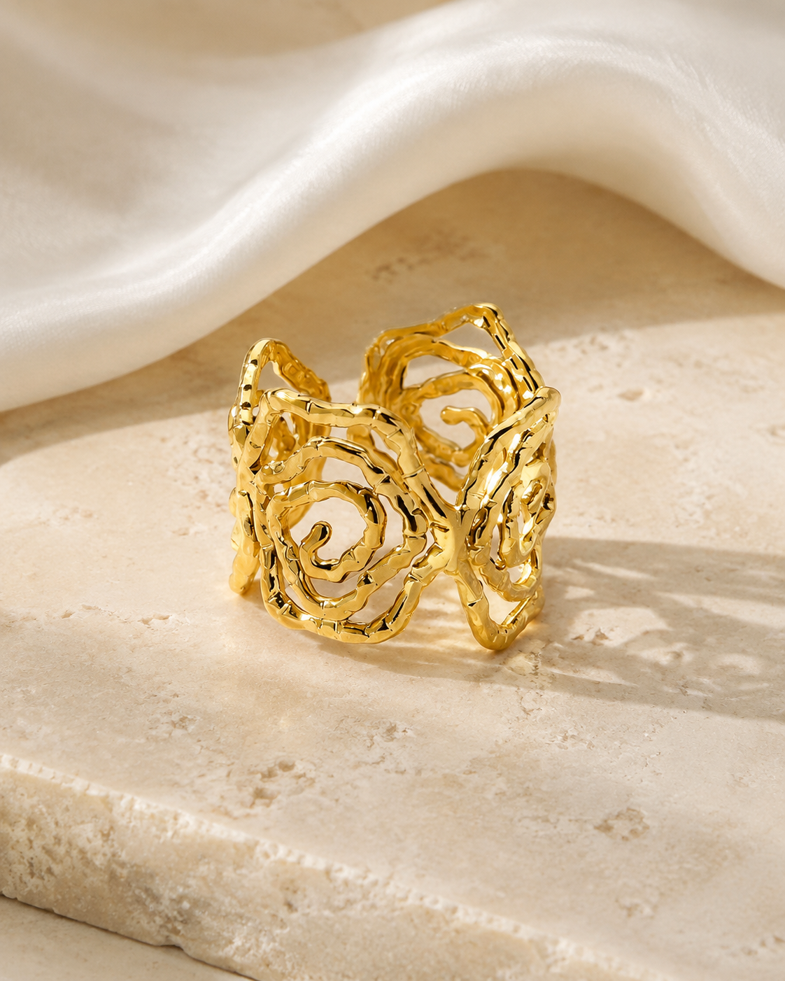 Rosalind Gold-Plated Steel Ring jewelry product view