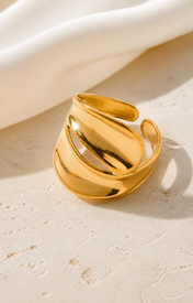 Briony Gold-Plated Steel Ring close detail