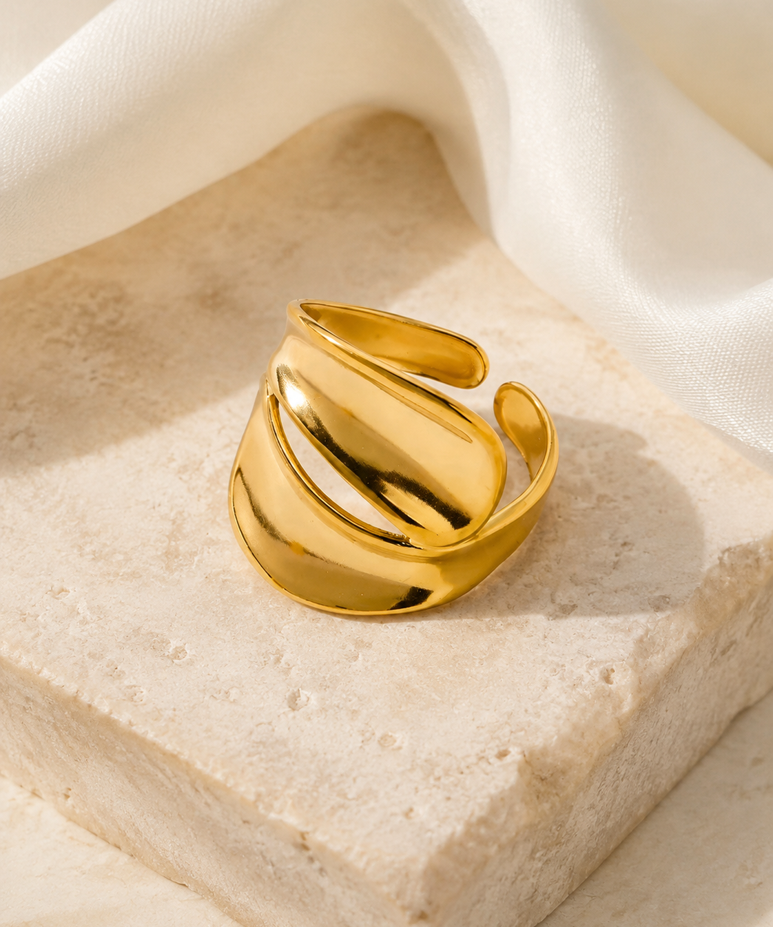 Briony Gold-Plated Steel Ring jewelry product view
