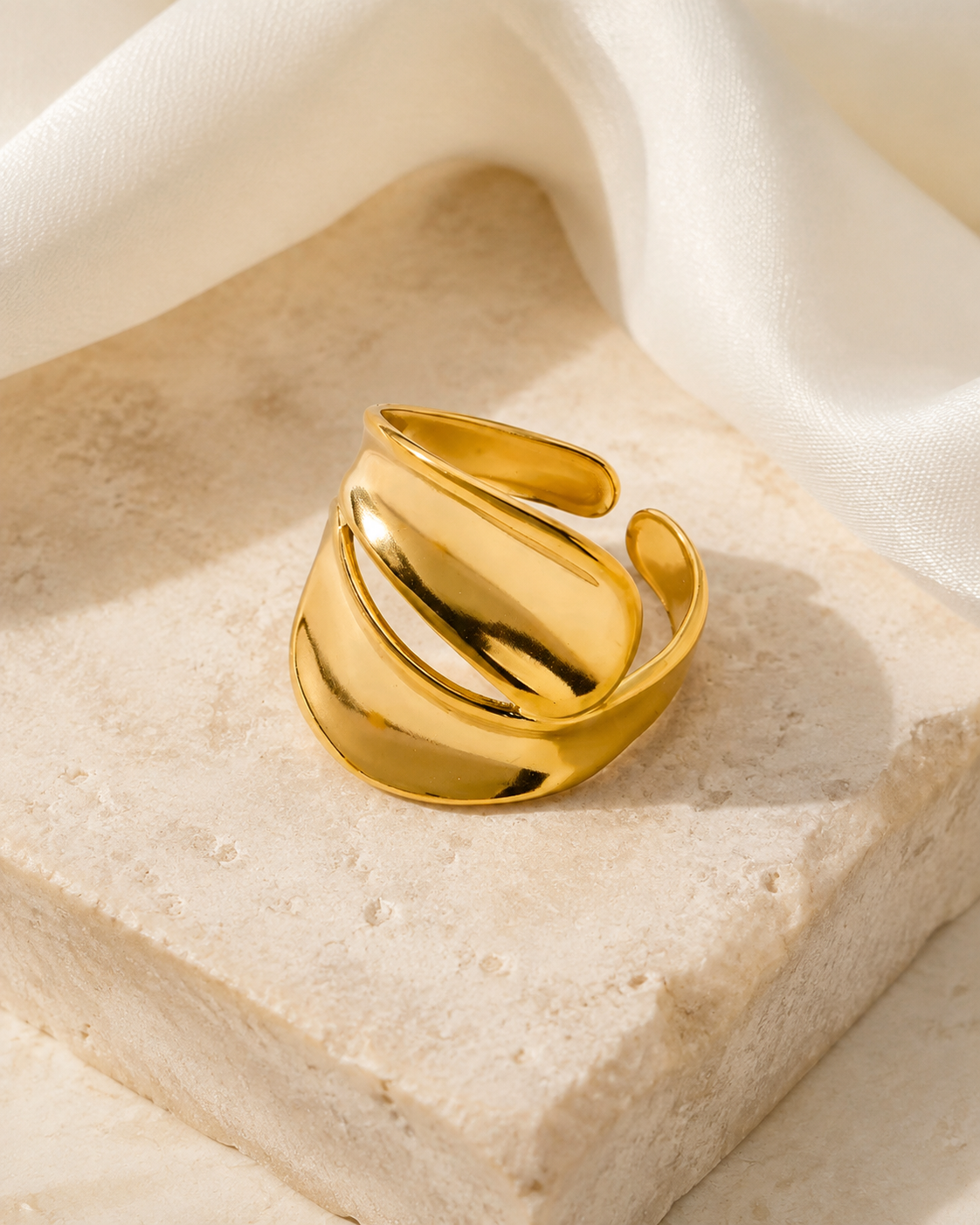 Briony Gold-Plated Steel Ring jewelry product view