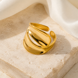 Briony Gold-Plated Steel Ring jewelry product view