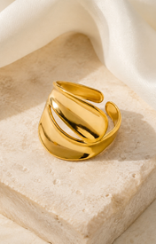 Briony Gold-Plated Steel Ring jewelry product view
