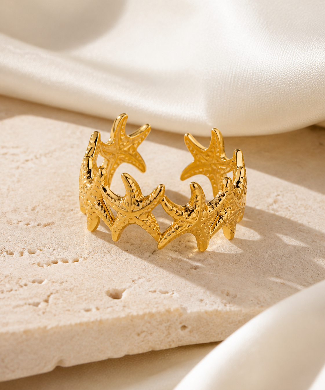 Calla Gold-Plated Steel Ring close detail