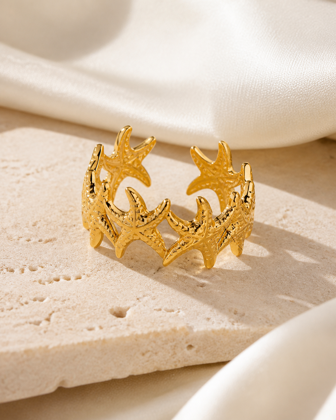 Calla Gold-Plated Steel Ring close detail