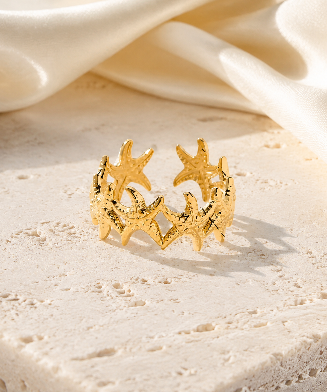 Calla Gold-Plated Steel Ring jewelry product view