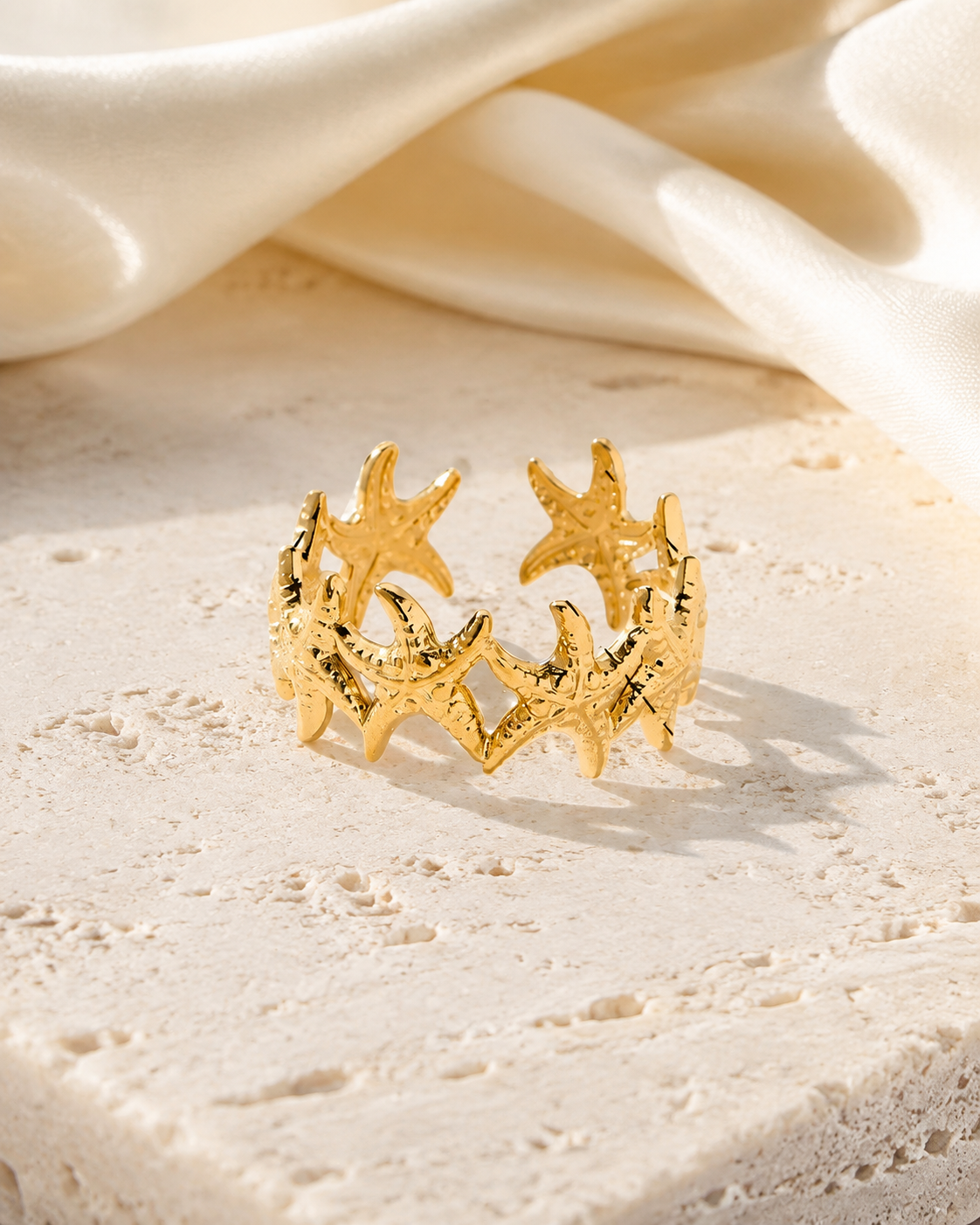Calla Gold-Plated Steel Ring jewelry product view