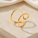Delphine Gold-Plated Steel Ring close detail
