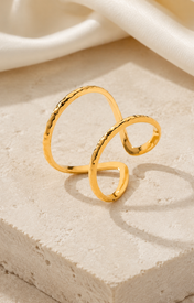 Delphine Gold-Plated Steel Ring close detail