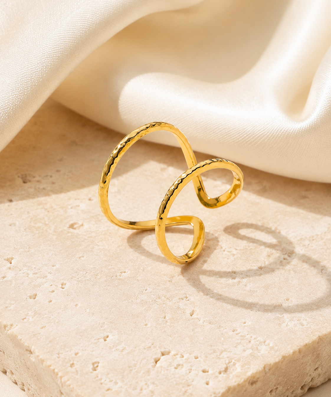 Delphine Gold-Plated Steel Ring jewelry product view