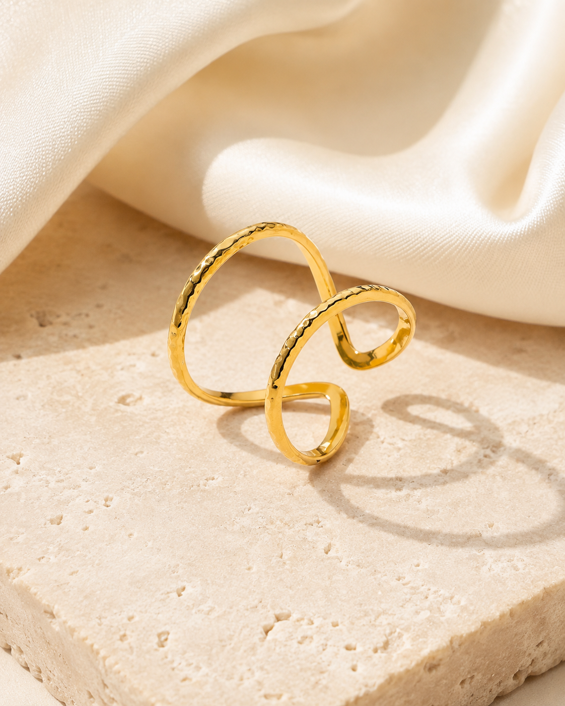Delphine Gold-Plated Steel Ring jewelry product view