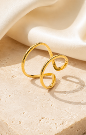 Delphine Gold-Plated Steel Ring jewelry product view