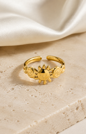 Faye Gold-Plated Steel Ring close detail