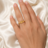 Model wearing Faye Gold-Plated Steel Ring
