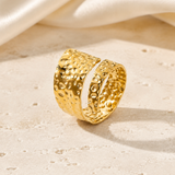 Hazel Gold-Plated Steel Ring close detail