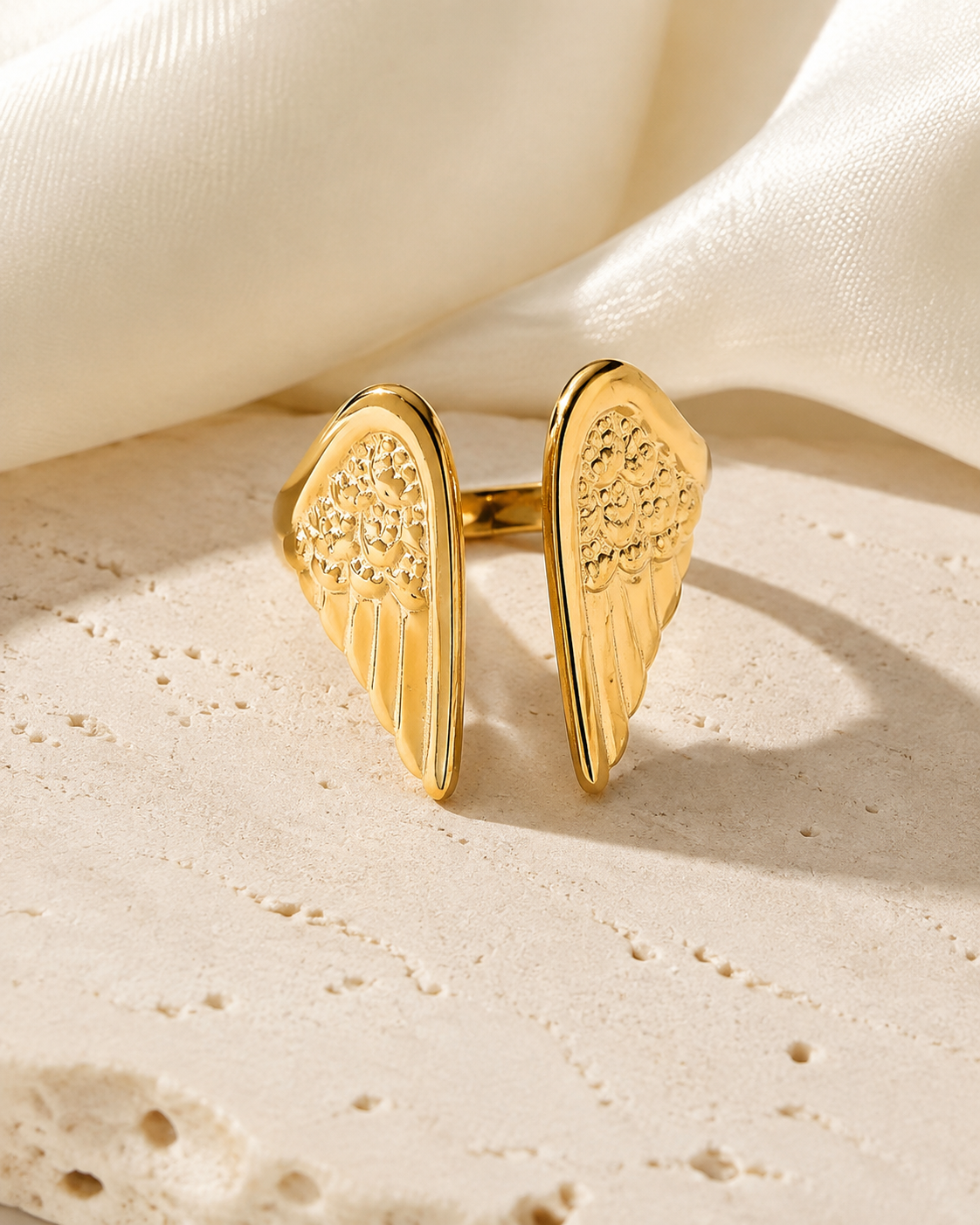 Josie Gold-Plated Steel Ring close detail